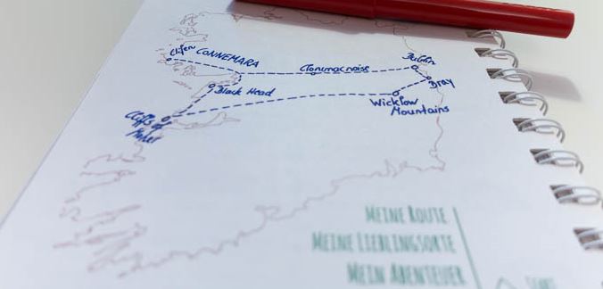 Karte Roadtrip Irland mit Kleinkind