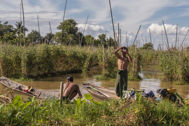 Myanmar Alltag auf dem Inle See