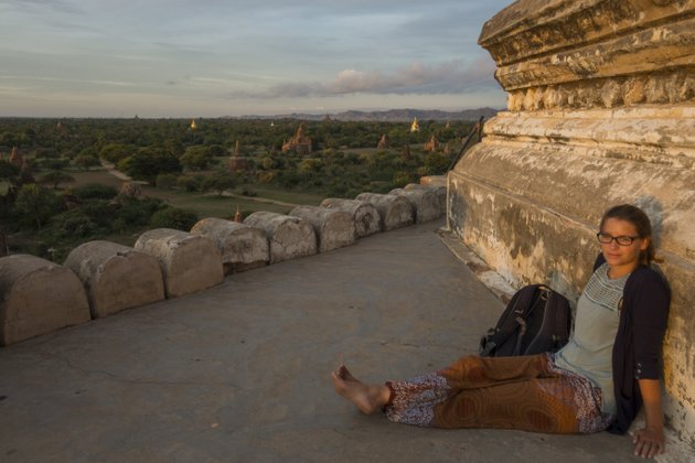 Myanmar Bagan Sonnenaufgang Shwesandaw Paya