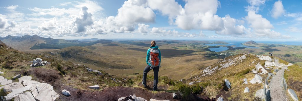 Wandern in Connemara Aussicht vom Upper Diamond Hill