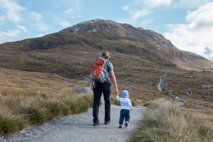 Wandern in Connemara Diamond Hill mit Kleinkind