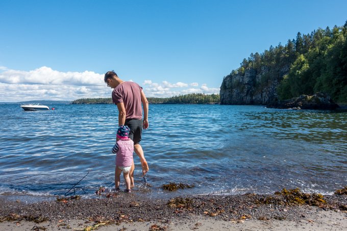 Norwegen mit Kleinkind Wanderung Løvøya