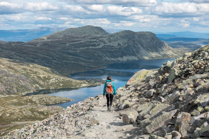 Wanderung Gaustatoppen Norwegen Wegmarkierung