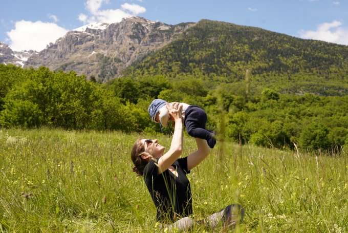 Alpenüberquerung Baby Spaß