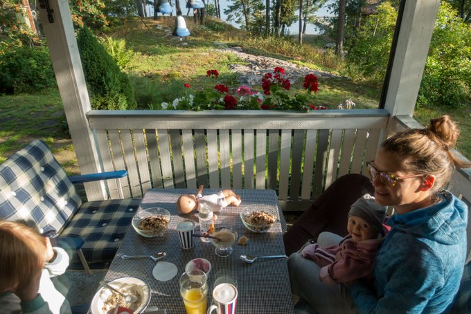 Schweden im Sommer Frühstück