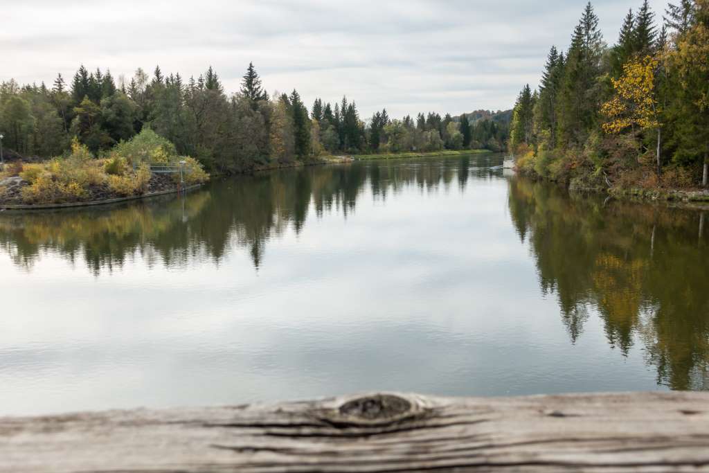 Blick Ickinger Wehr Herbst