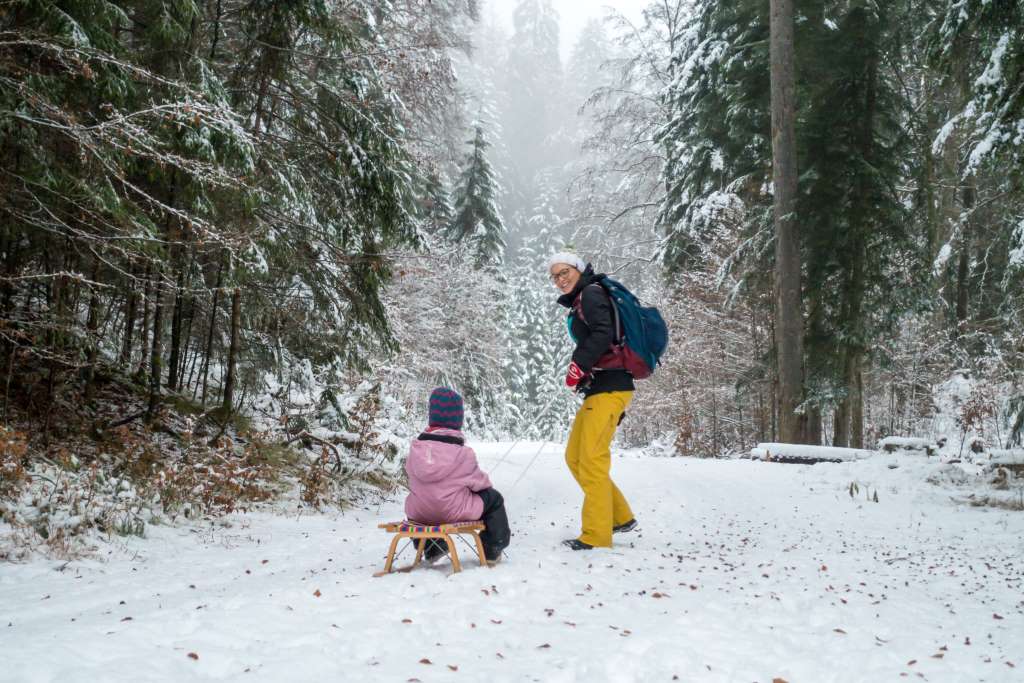 Winterwandern mit Schlitten