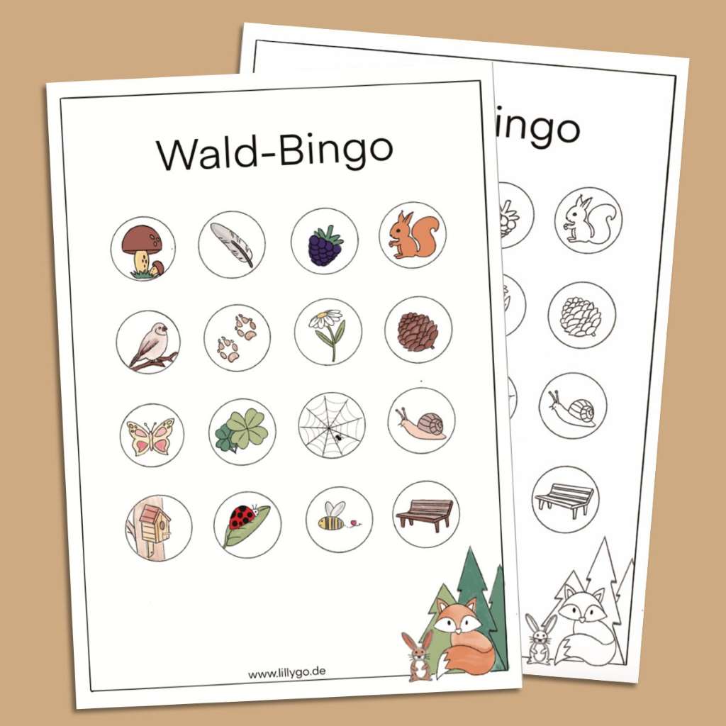 Vorlage Waldbingo zum Ausdrucken