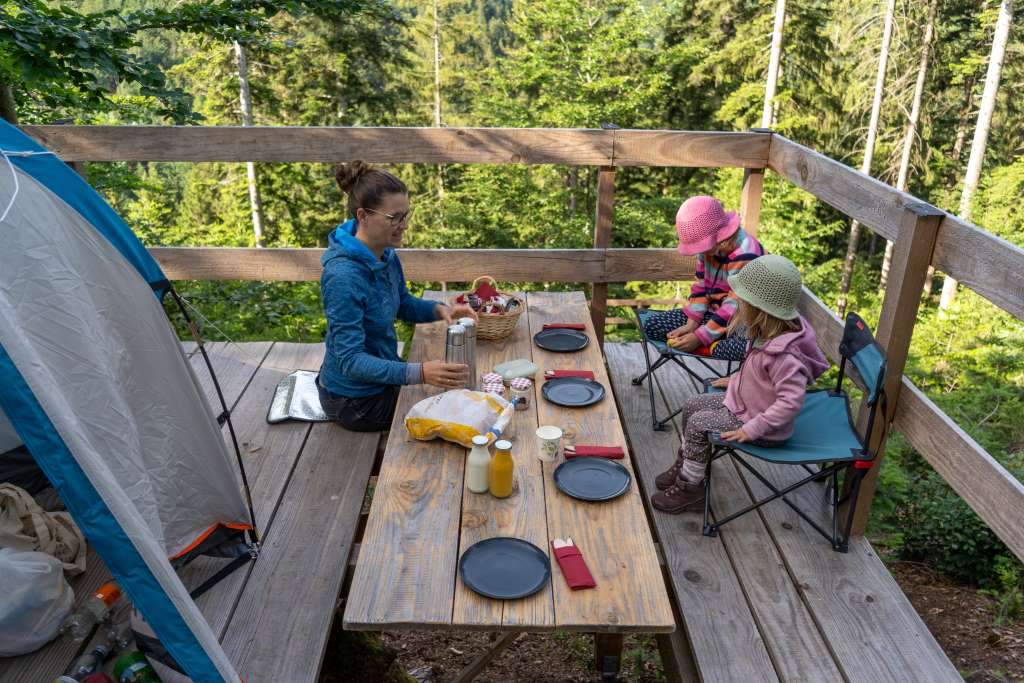 Frühstück Trekkingcamp Schwarzwald mit Kindern