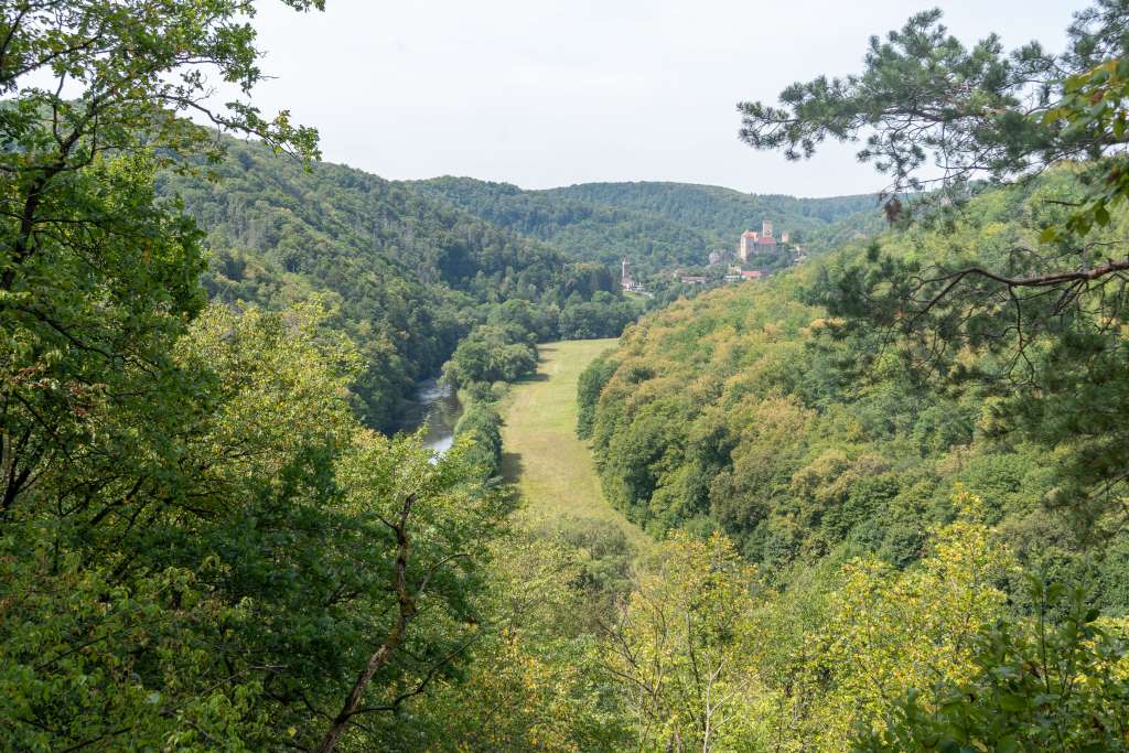 Wanderung Thayatal Nationalpark mit Blick auf die Burg Hardegg