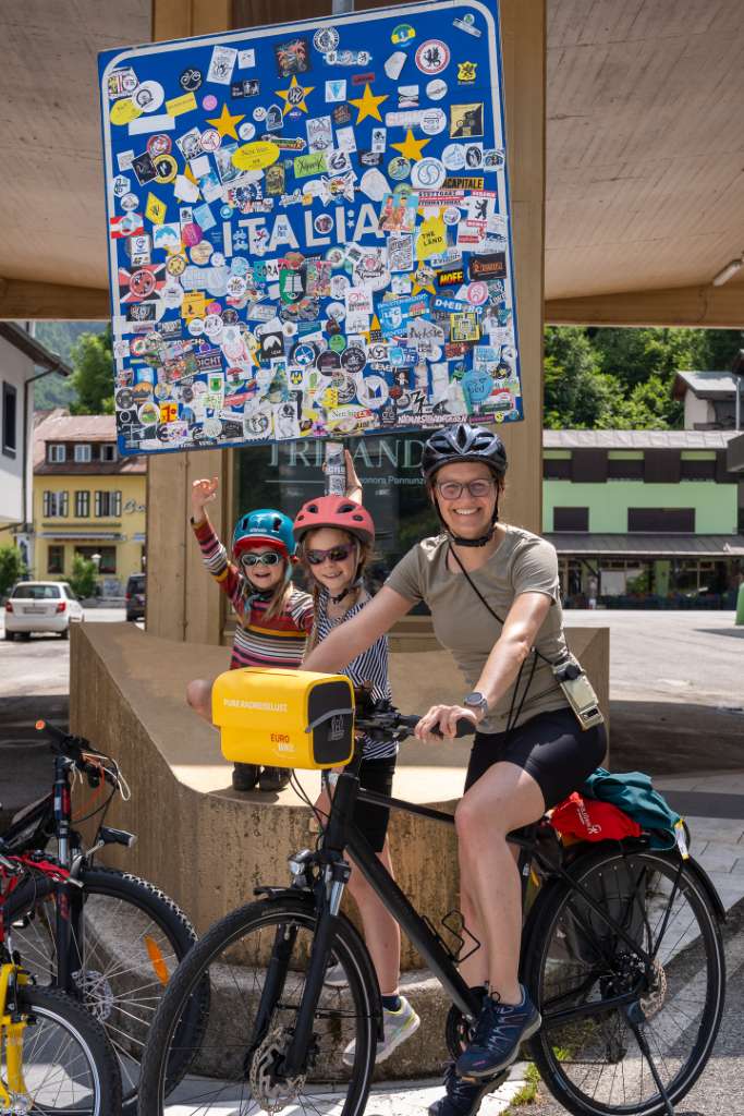 Alpe Adria Radweg Grenzübergang Italien
