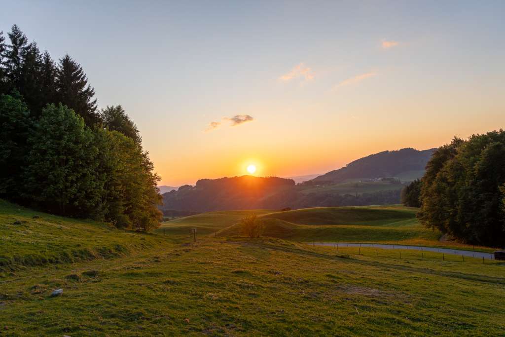 Sonnenuntergang Duftbräu Samerberg