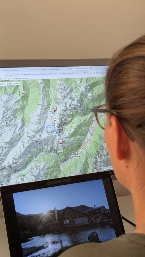 Planung Hüttentour mit Kindern mit Mapy