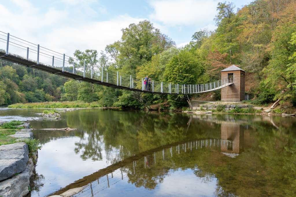 Blick vom Belvédère d'Auclin der Wallonie